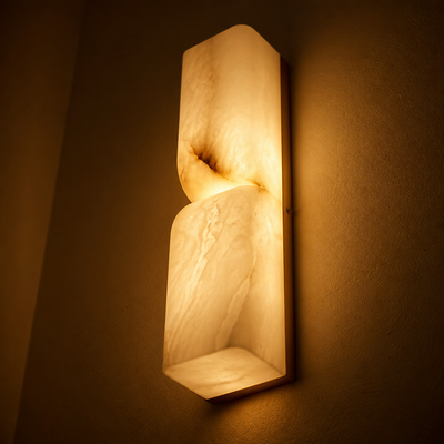 Minimalist Marble & Gold LED Wall Sconce