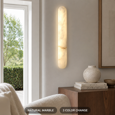 Minimalist Marble LED Long Oval Wall Sconce