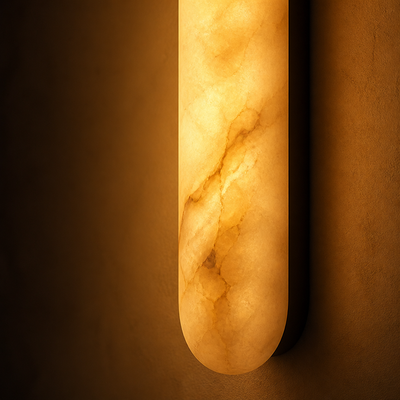 Minimalist Marble LED Long Oval Wall Sconce