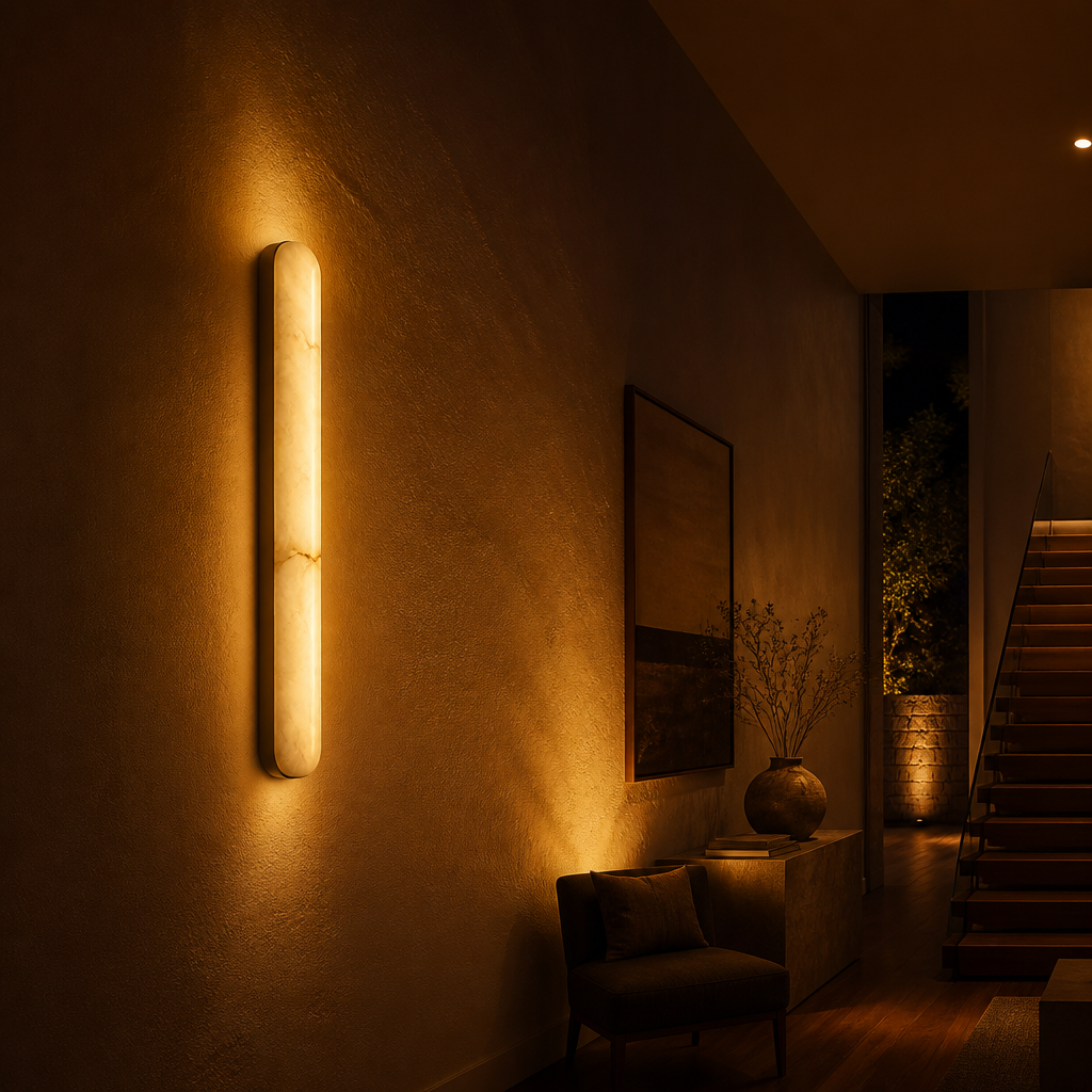 Minimalist Marble LED Long Oval Wall Sconce