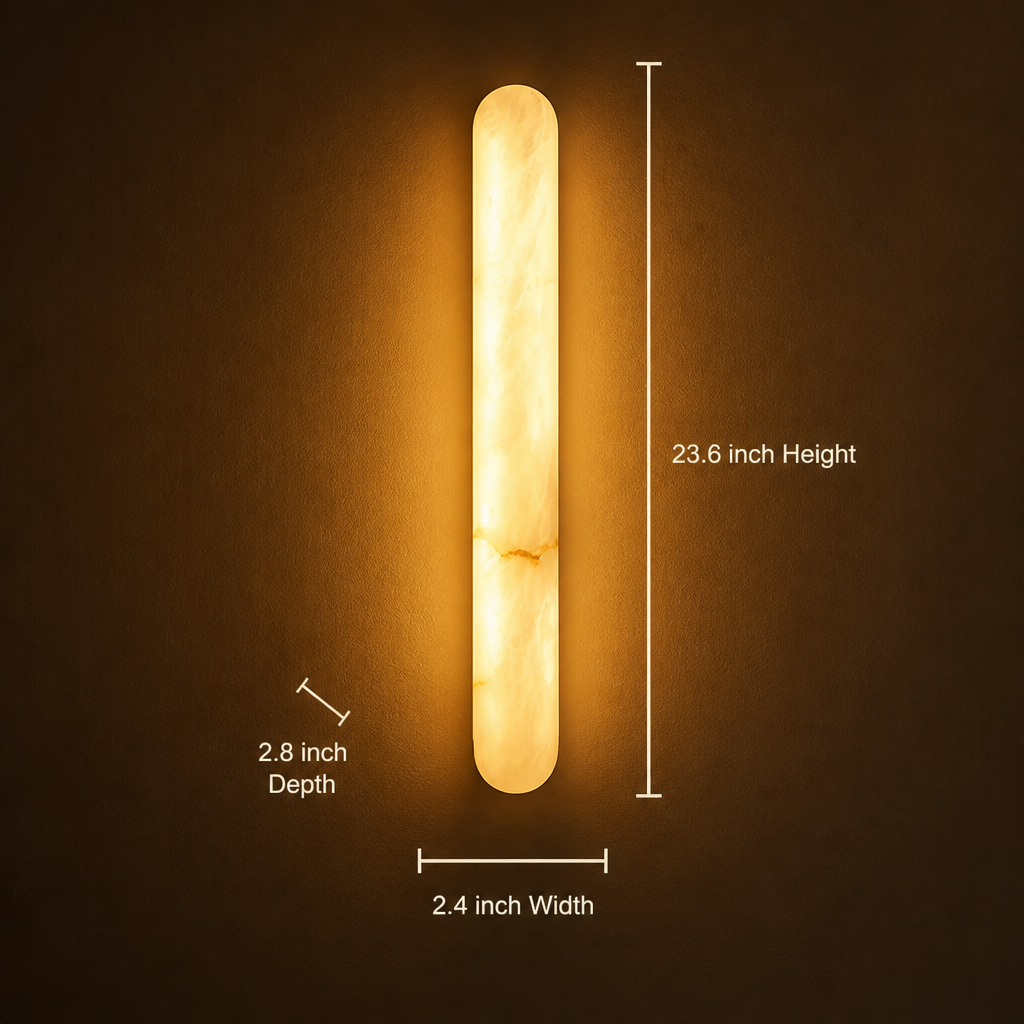 Minimalist Marble LED Long Oval Wall Sconce