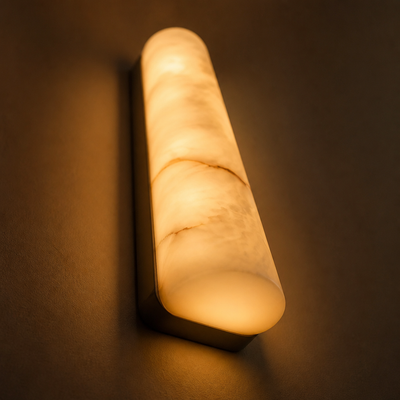 Minimalist Marble LED Long Oval Wall Sconce