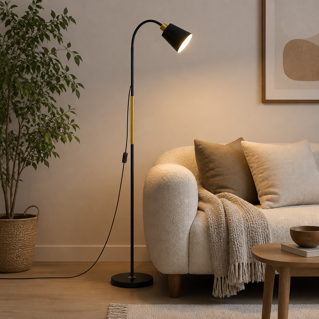 Minimalist Metal Adjustable Arm Floor Lamp