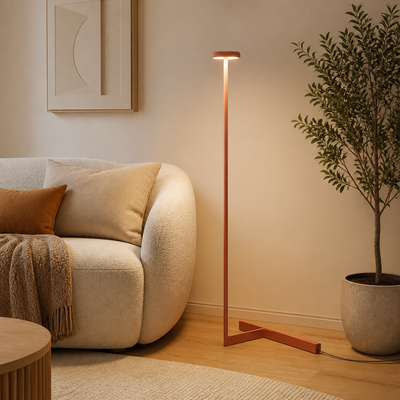 Minimalist Metal & Fabric LED Floor Lamp