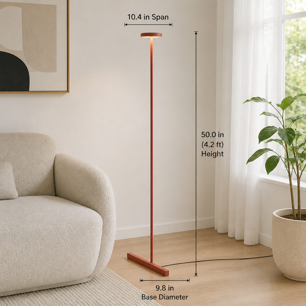 Minimalist Metal & Fabric LED Floor Lamp