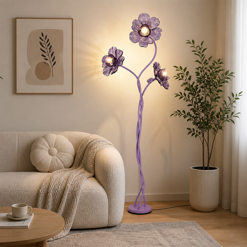 Minimalist Metal Flower-Shaped Floor Lamp
