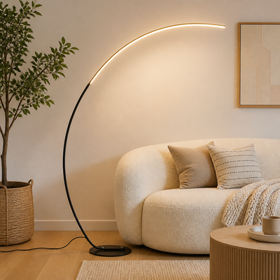 Minimalist Metal LED Arc Floor Lamp
