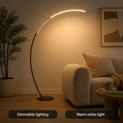 Minimalist Metal LED Arc Floor Lamp