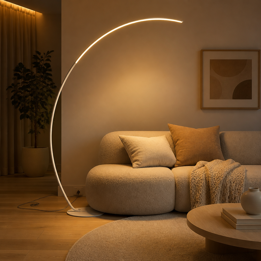 Minimalist Metal LED Arc Floor Lamp
