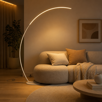 Minimalist Metal LED Arc Floor Lamp