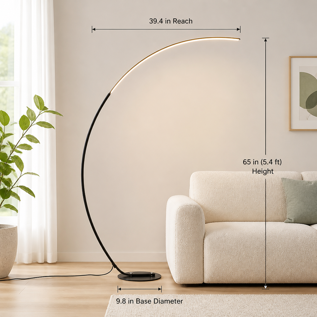 Minimalist Metal LED Arc Floor Lamp