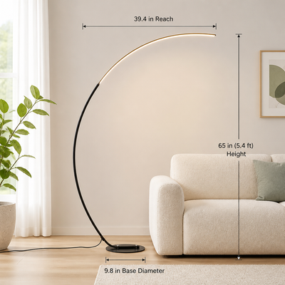 Minimalist Metal LED Arc Floor Lamp