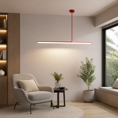 Minimalist Metal LED Long Tube Pendant Light