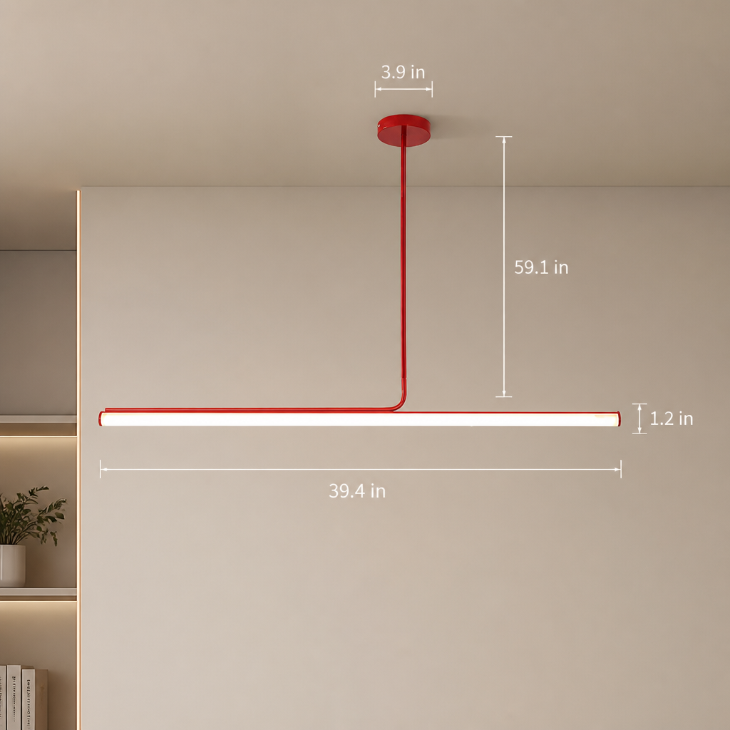 Minimalist Metal LED Long Tube Pendant Light