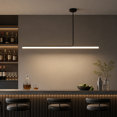 Minimalist Metal LED Long Tube Pendant Light