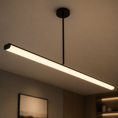 Minimalist Metal LED Long Tube Pendant Light