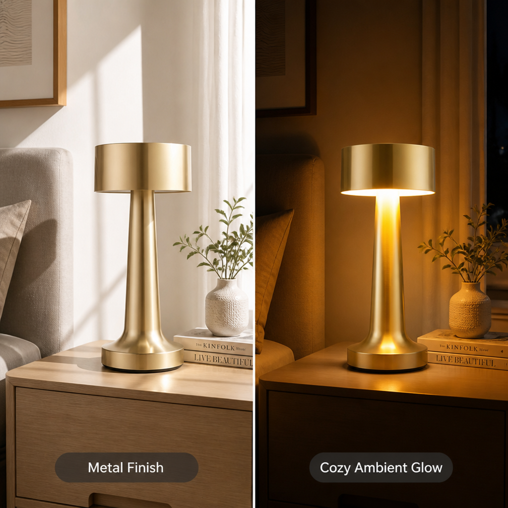 Minimalist Metal LED Touch Control Desk Lamp
