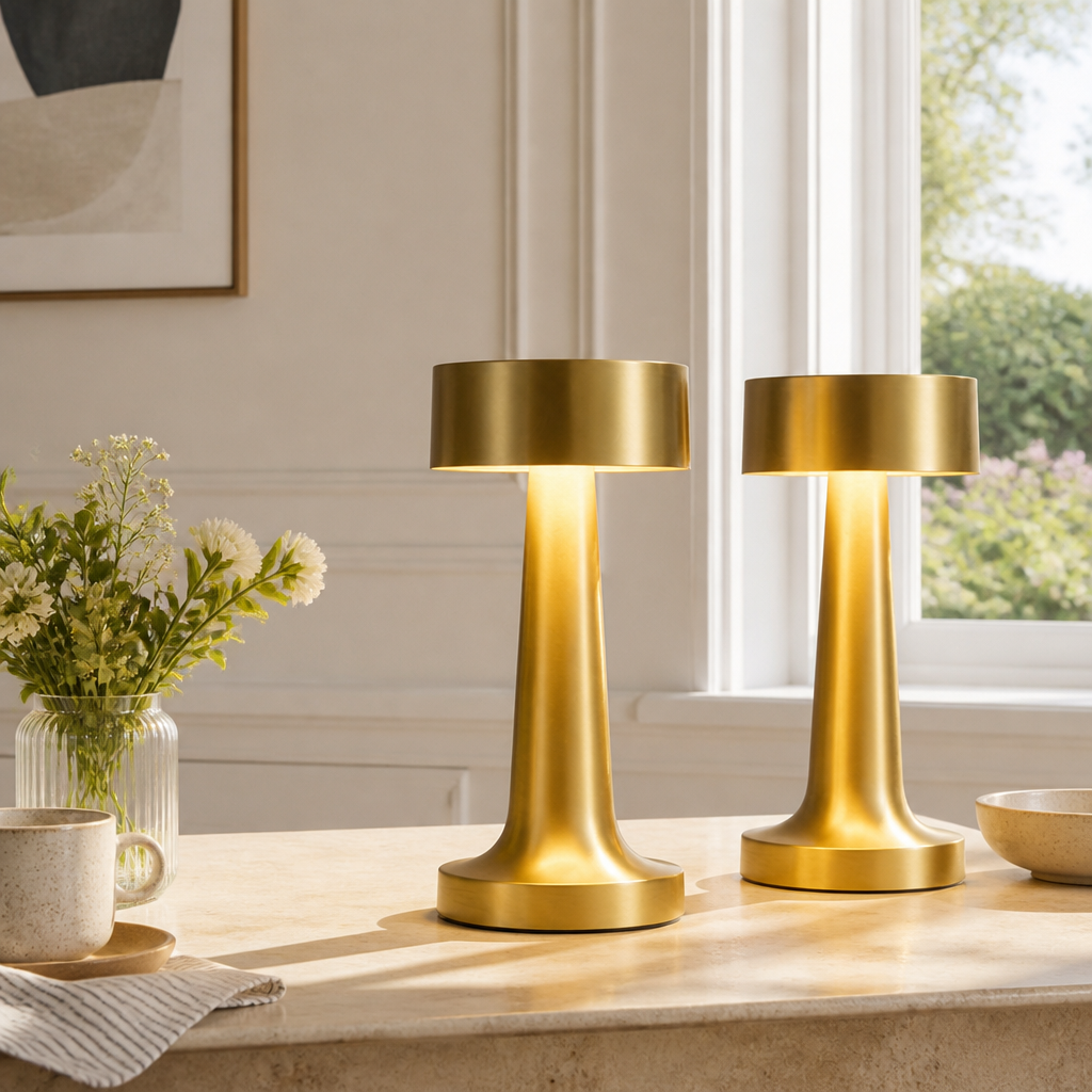 Minimalist Metal LED Touch Control Desk Lamp