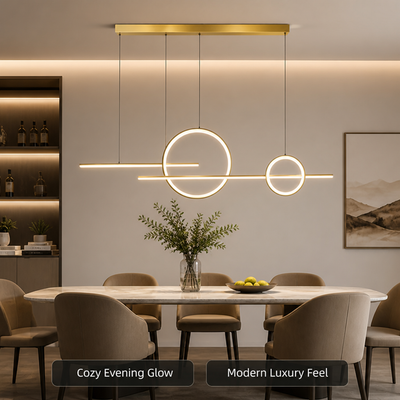 Minimalist Metal & Silicone LED Extra-Long Chandelier