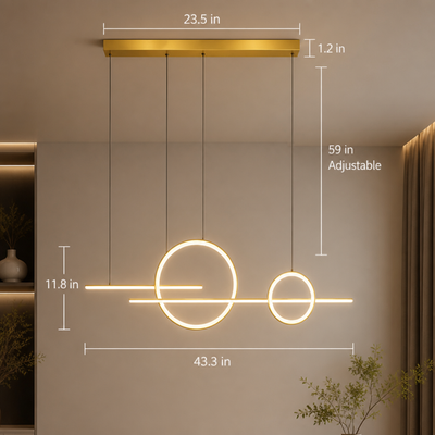 Minimalist Metal & Silicone LED Extra-Long Chandelier