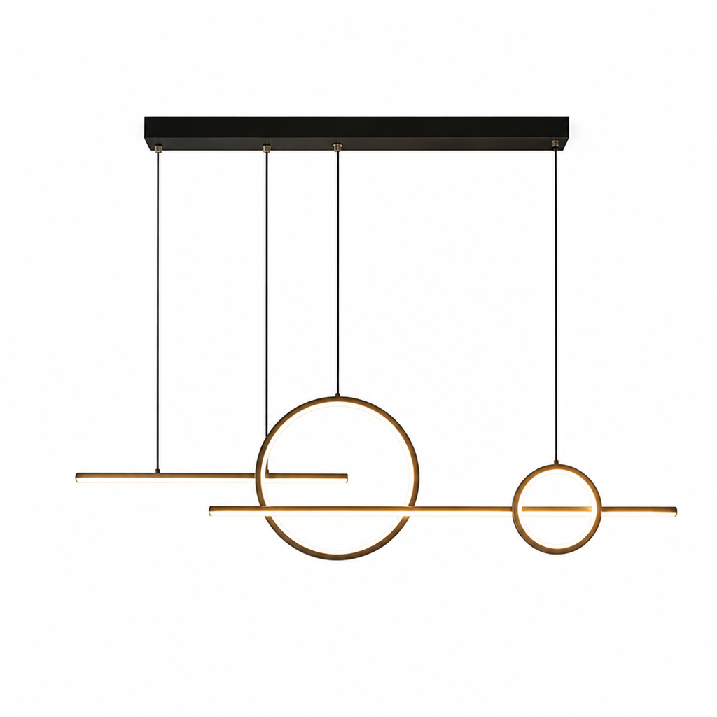 Minimalist Metal & Silicone LED Extra-Long Chandelier