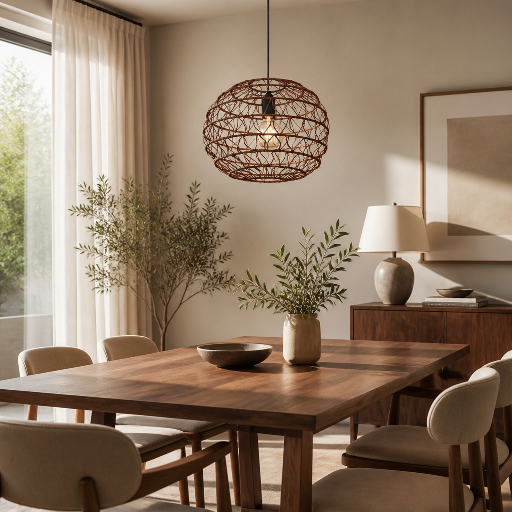 Minimalist Paper & Metal Pendant Light