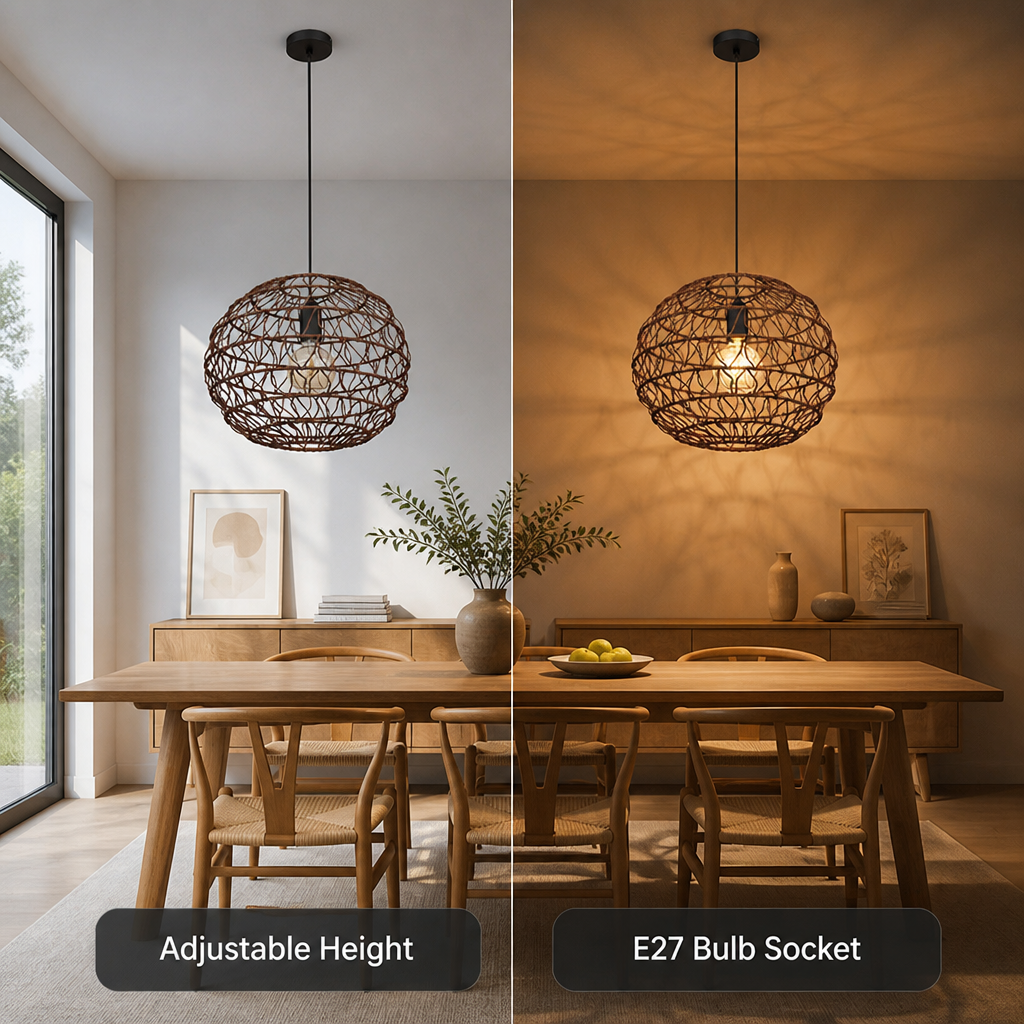 Minimalist Paper & Metal Pendant Light