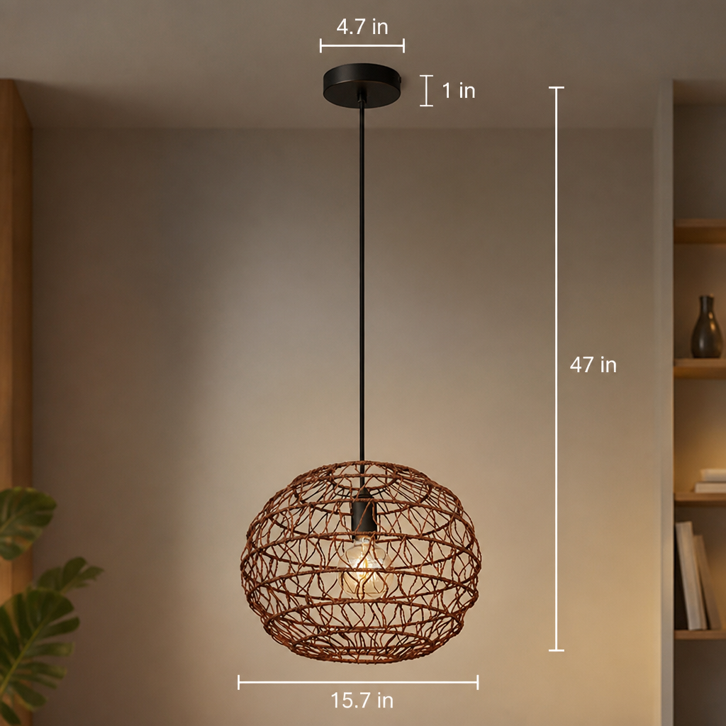 Minimalist Paper & Metal Pendant Light