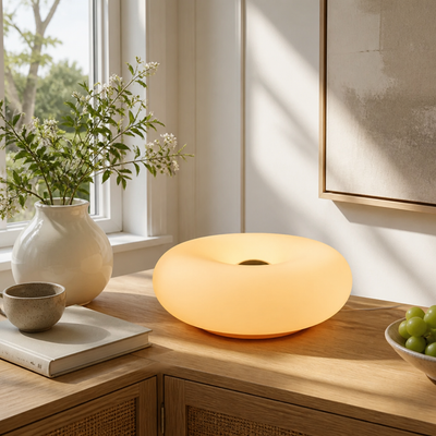 Minimalist Plastic Ring LED Table Lamp
