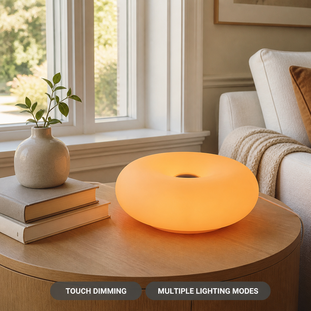 Minimalist Plastic Ring LED Table Lamp