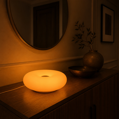 Minimalist Plastic Ring LED Table Lamp