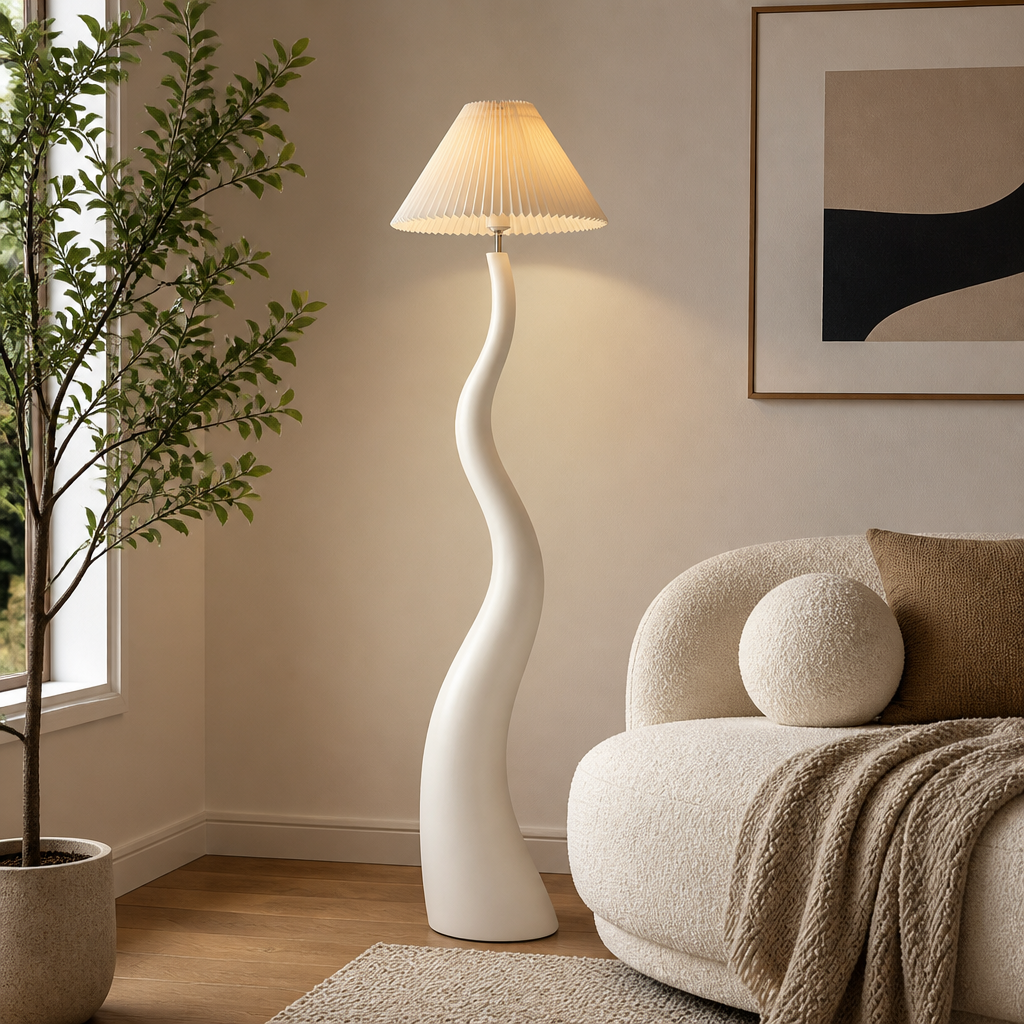 Minimalist Pleated Shade Floor Lamp