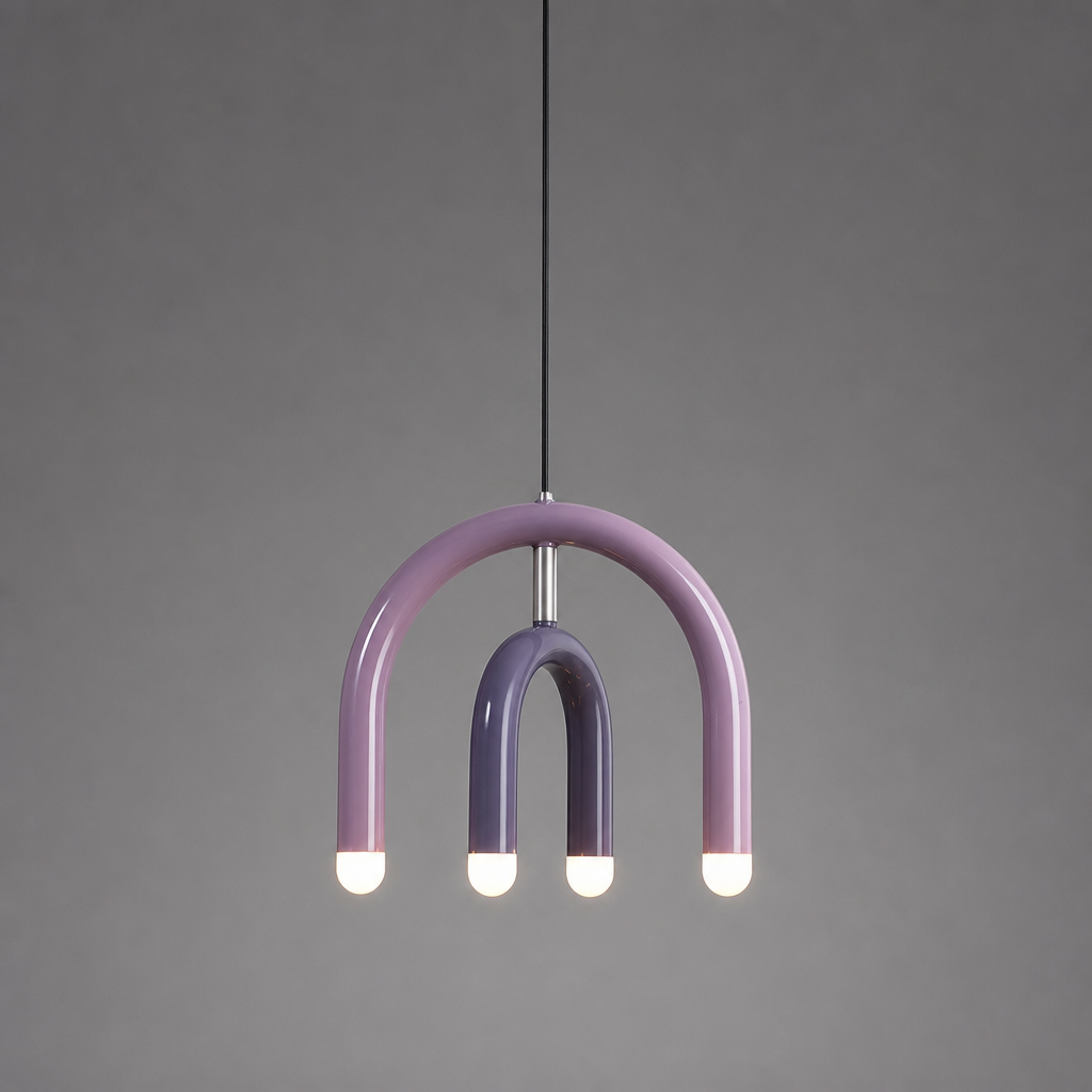 Minimalist Rainbow LED U-Shaped Pendant Light