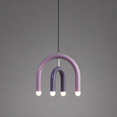 Minimalist Rainbow LED U-Shaped Pendant Light