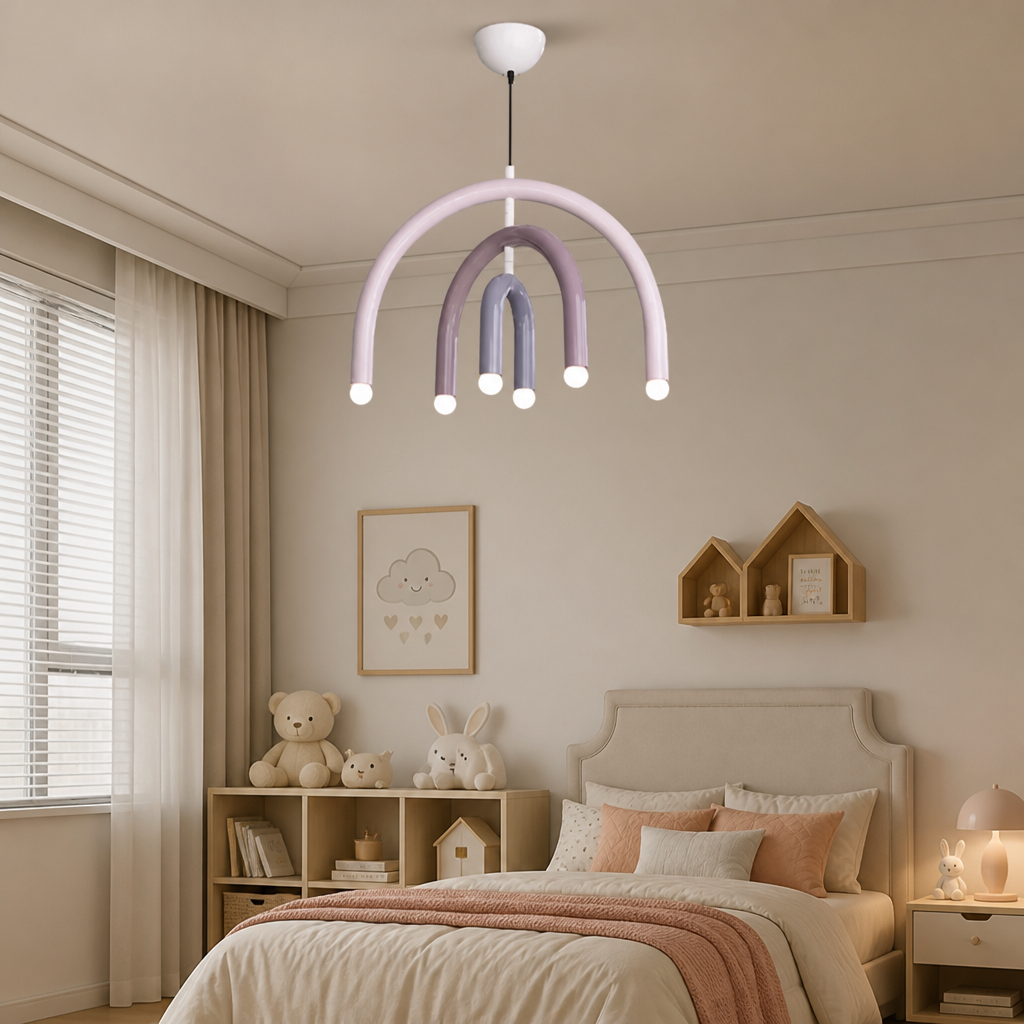 Minimalist Rainbow LED U-Shaped Pendant Light