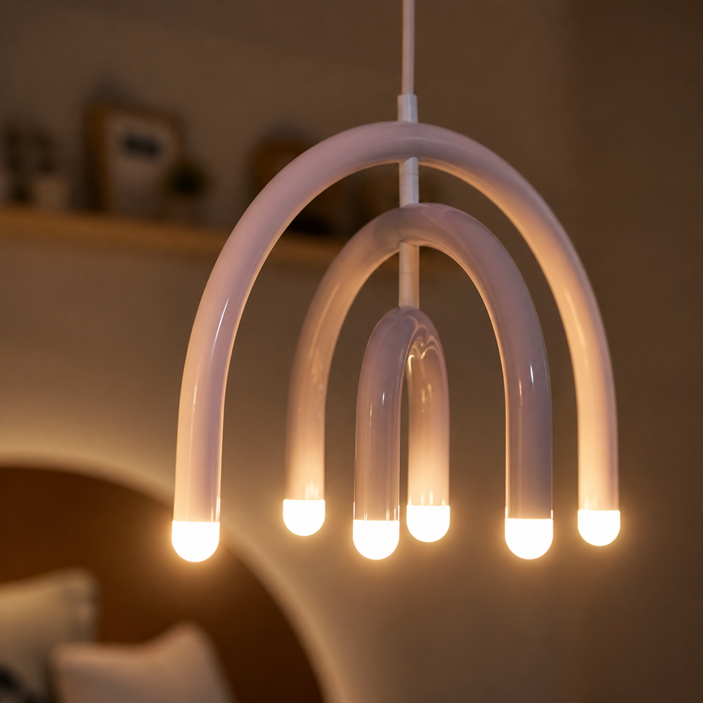 Minimalist Rainbow LED U-Shaped Pendant Light