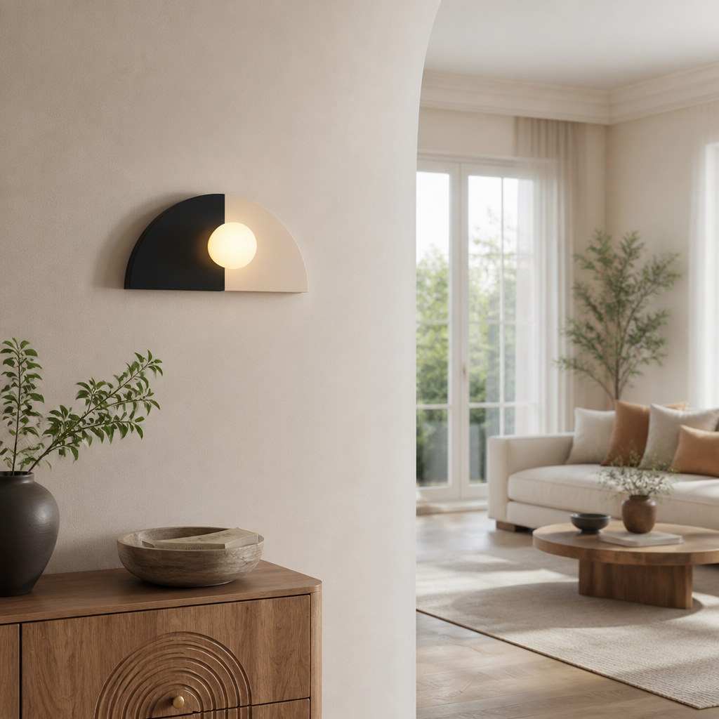 Minimalist Resin LED Half-Moon Wall Sconce