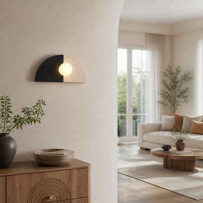 Minimalist Resin LED Half-Moon Wall Sconce