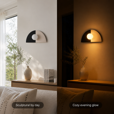 Minimalist Resin LED Half-Moon Wall Sconce