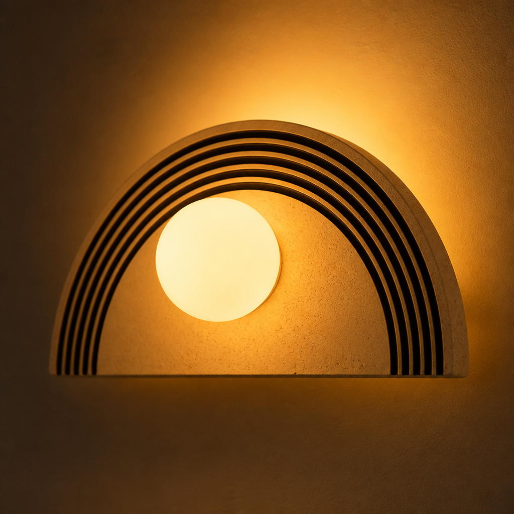 Minimalist Resin LED Half-Moon Wall Sconce