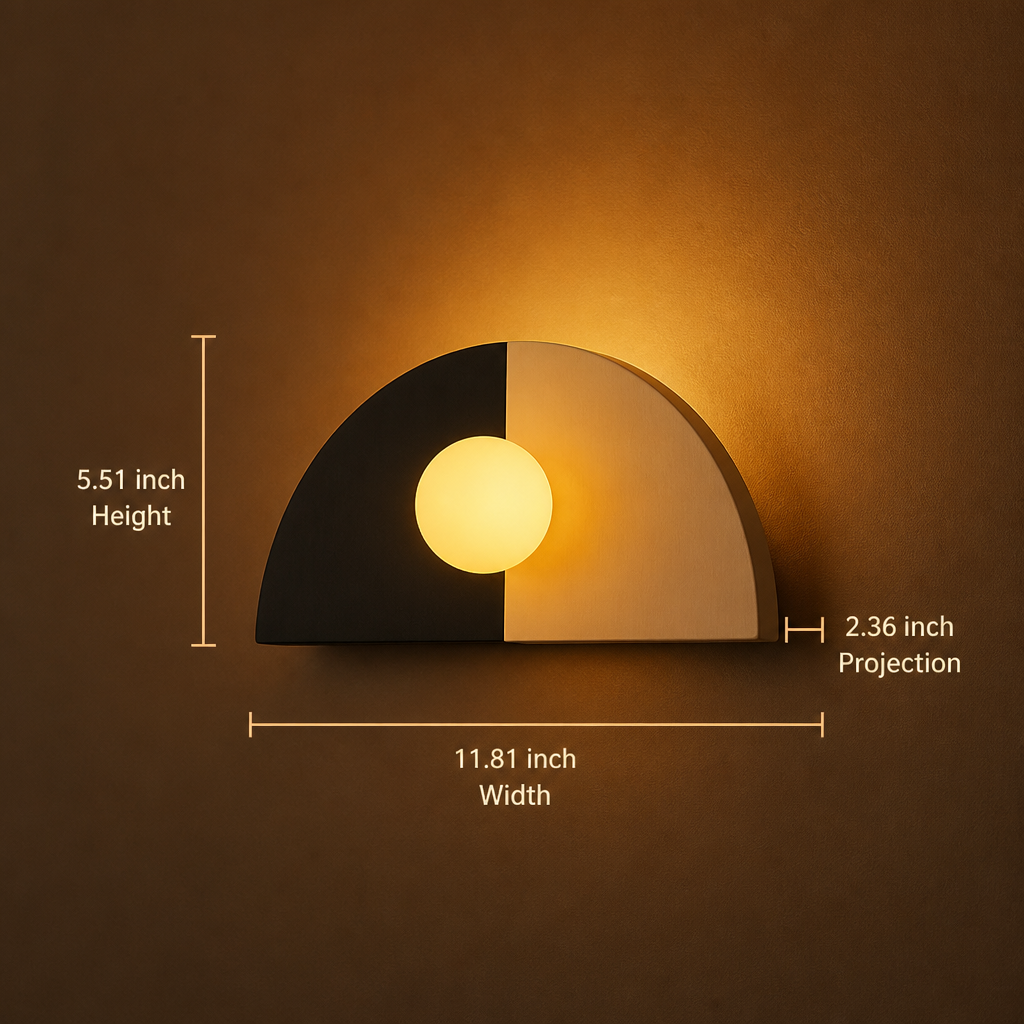 Minimalist Resin LED Half-Moon Wall Sconce