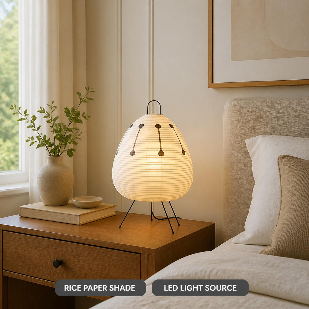 Minimalist Rice Paper LED Table Lamp