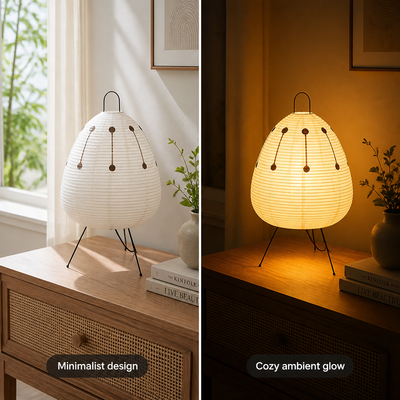 Minimalist Rice Paper LED Table Lamp