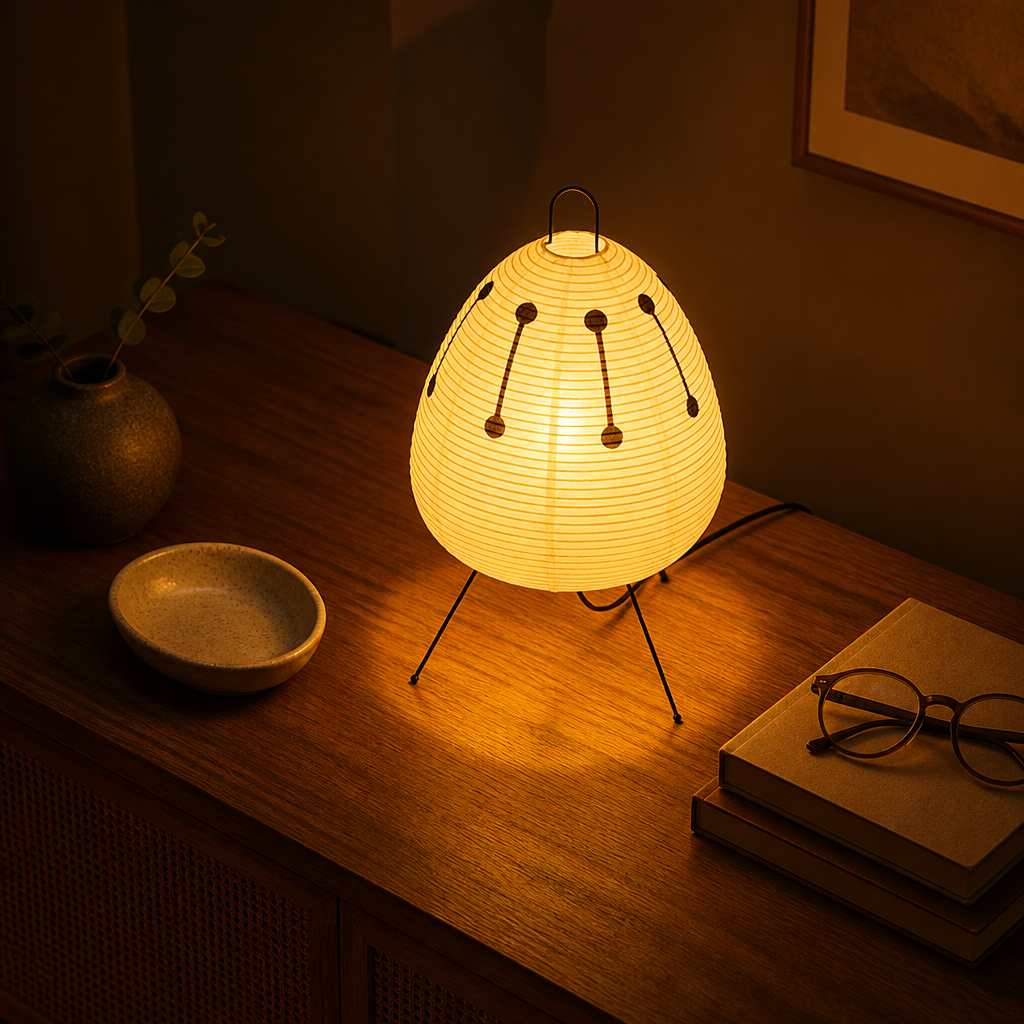 Minimalist Rice Paper LED Table Lamp