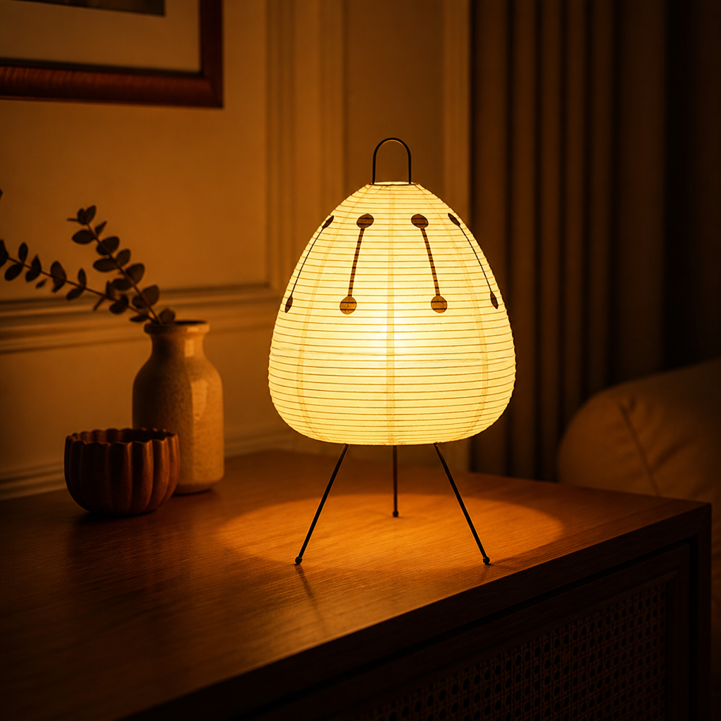 Minimalist Rice Paper LED Table Lamp