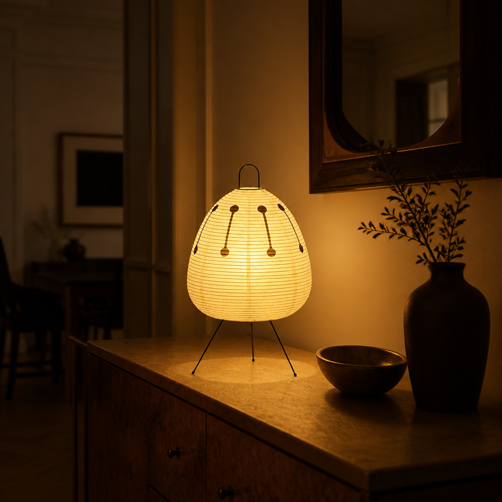 Minimalist Rice Paper LED Table Lamp