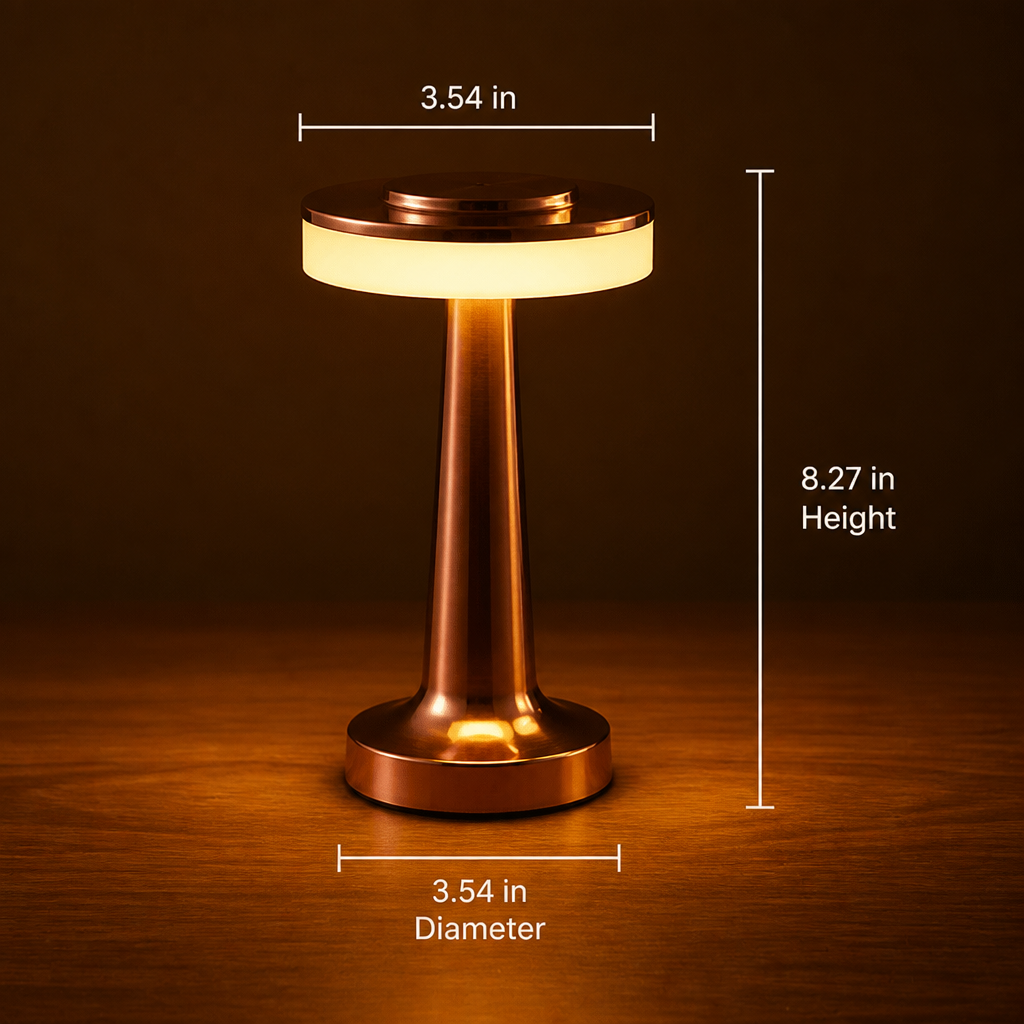 Minimalist Rose Gold LED Touch Table Lamp