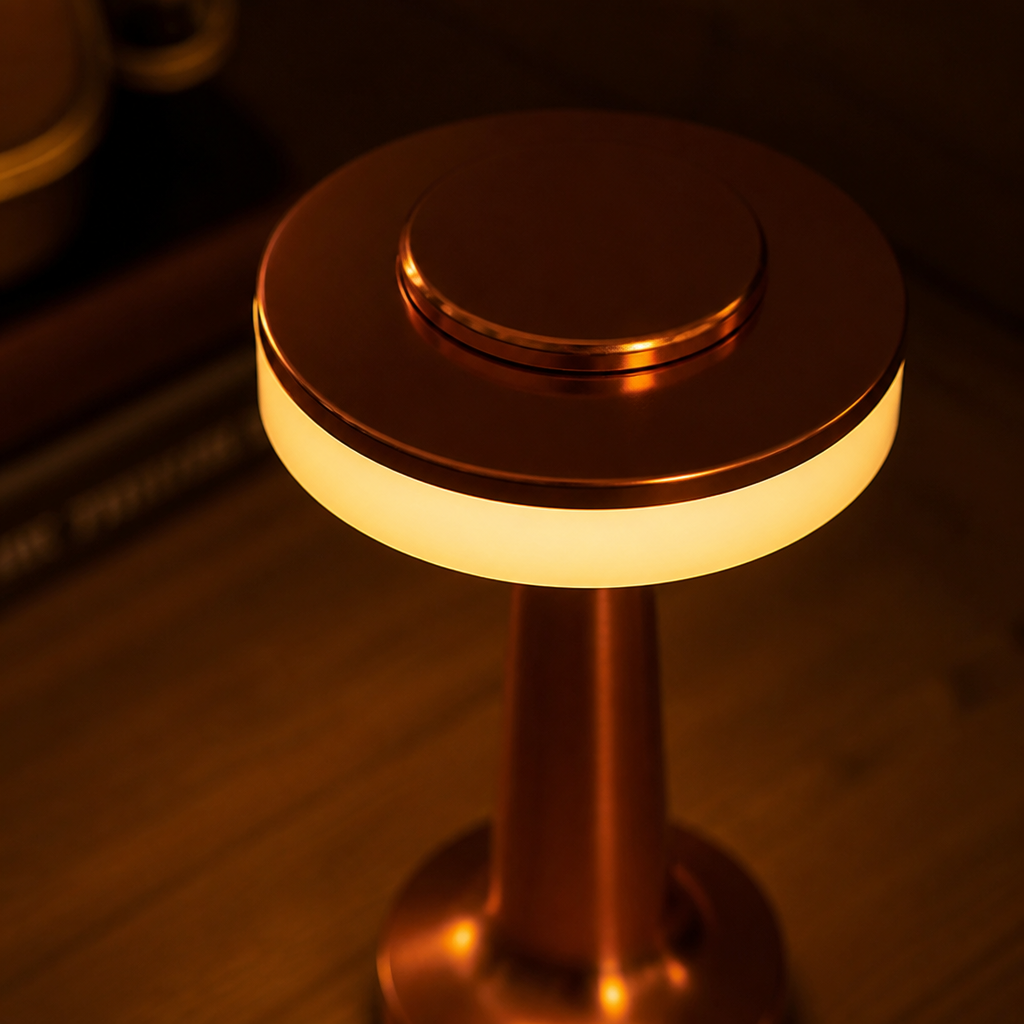 Minimalist Rose Gold LED Touch Table Lamp