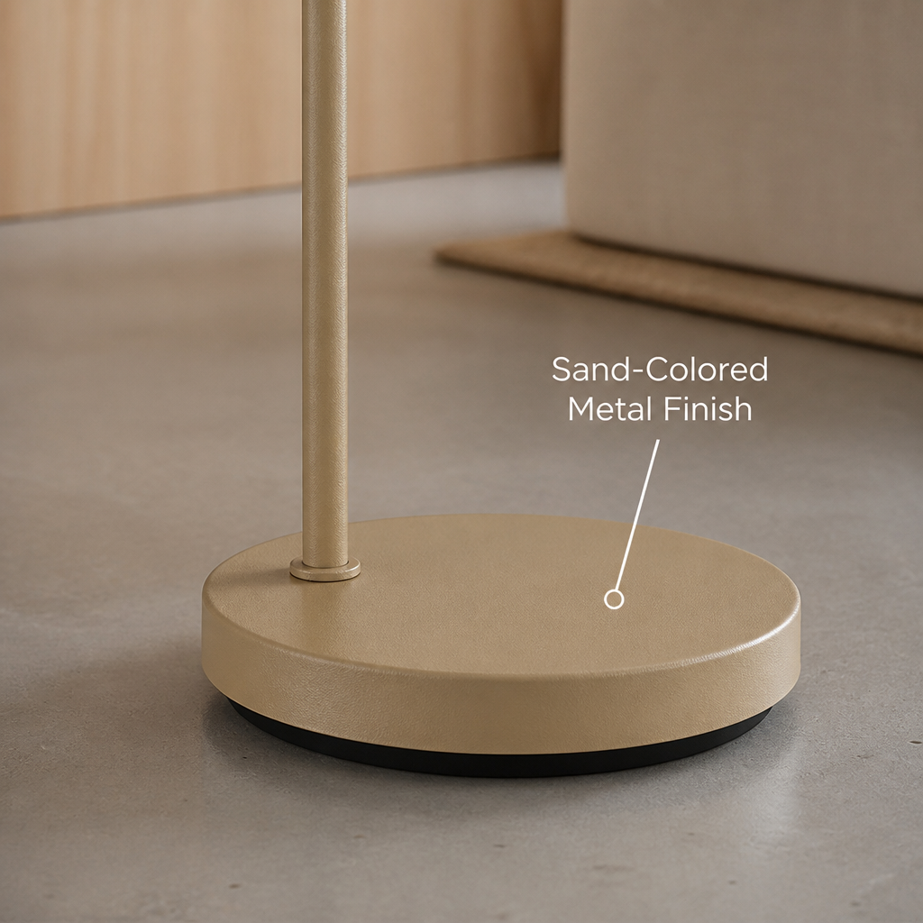 Minimalist Sand-Colored Arc Floor Lamp