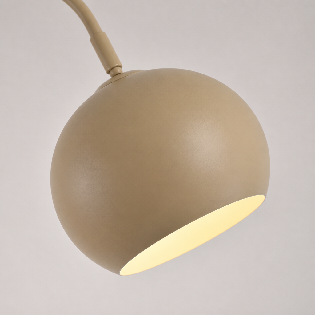 Minimalist Sand-Colored Arc Floor Lamp